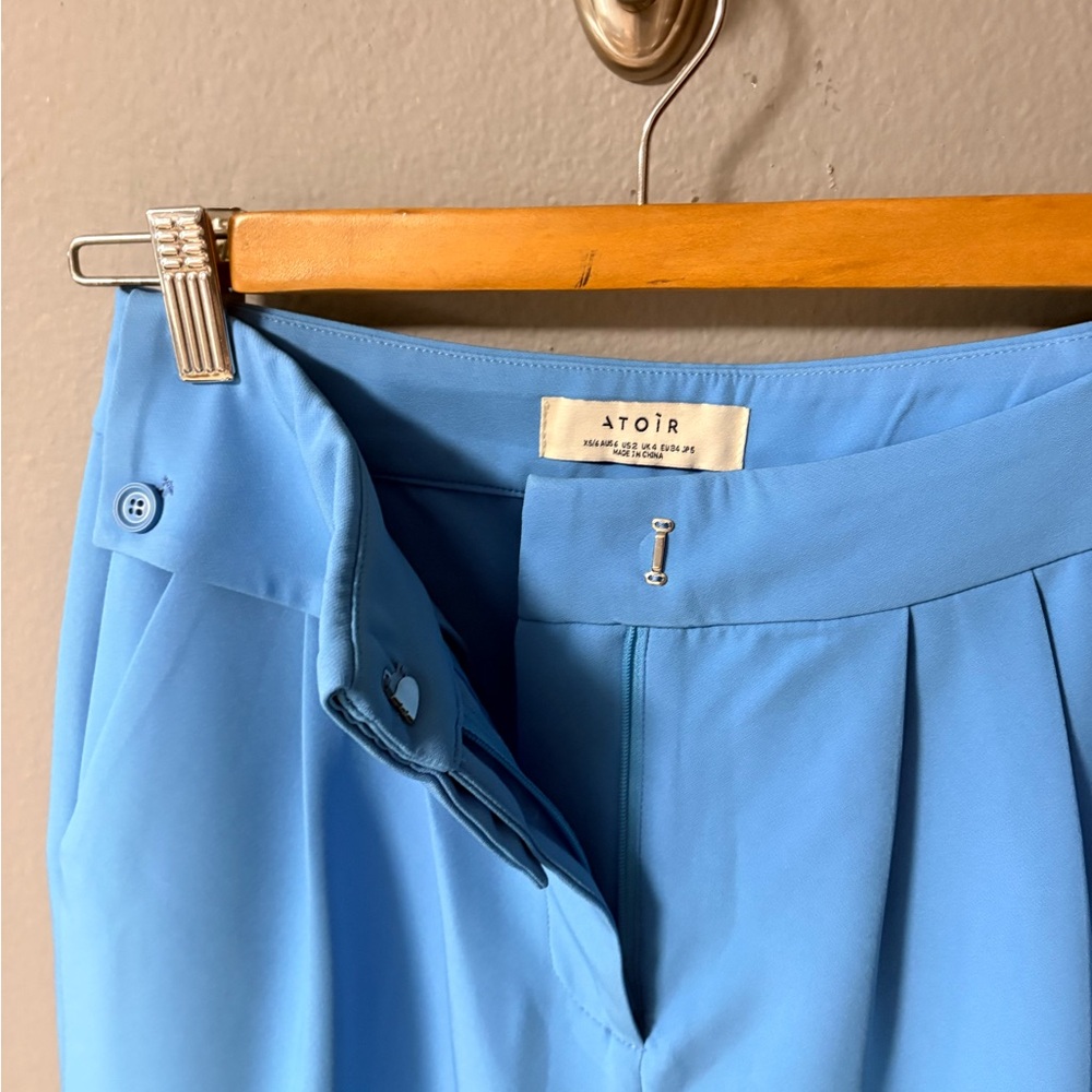 NWT Atoir High Waisted Tapered Natasha Trousers in Cerulean Blue. Size US 2 - Picture 7 of 11